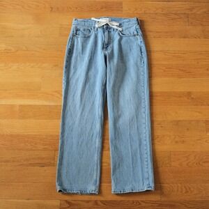Abercrombie & Fitch Low Rise Baggy Jeans Womens Light Wash Wide Leg 26 Short 90s